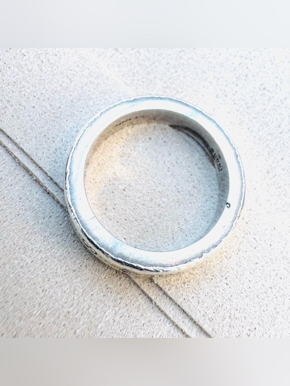 GUCCI Bee GG Sterling Silver Ring Gucci Size 12 Ag925 Made in Italy - Picture 8 of 8